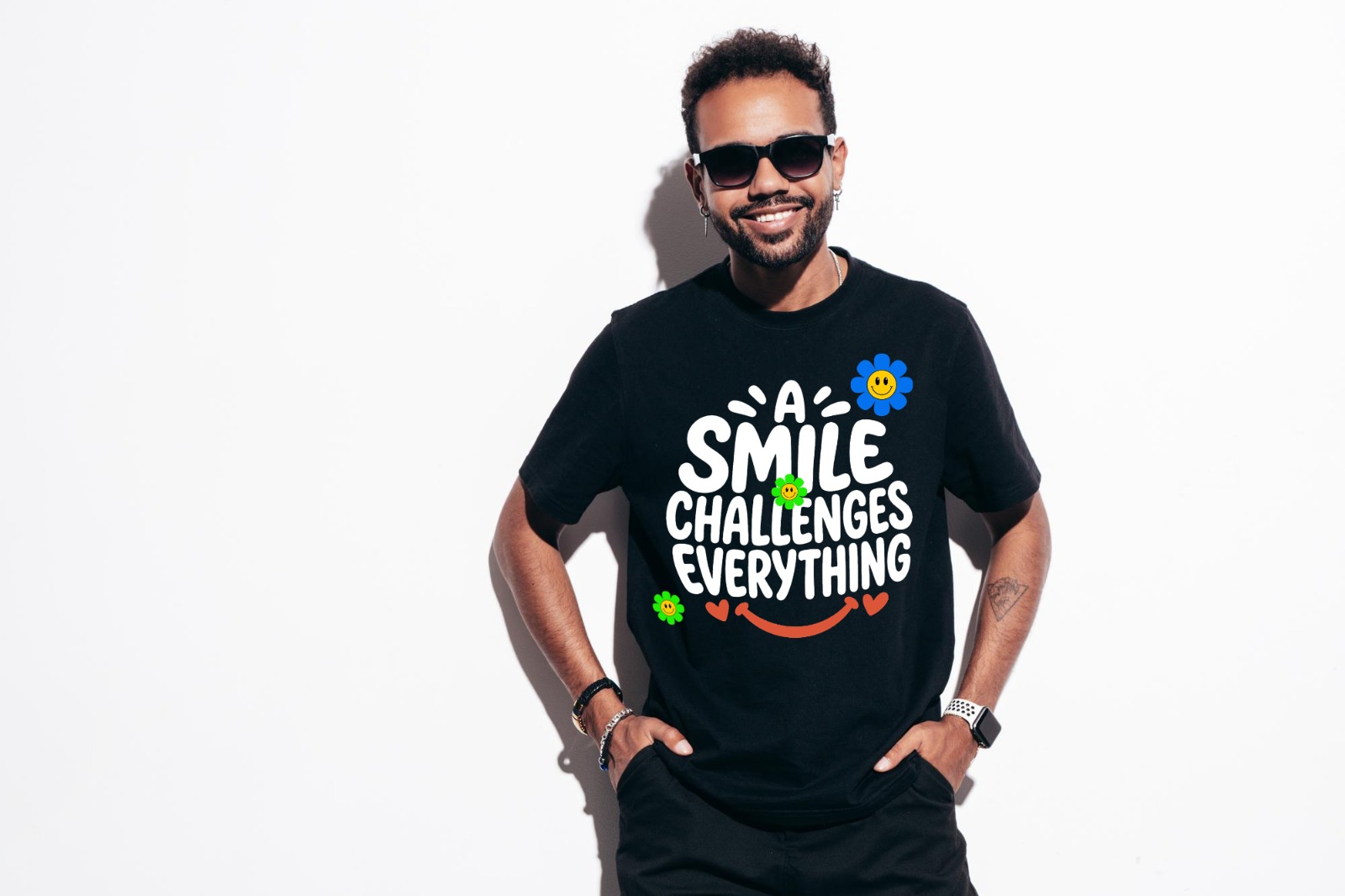 A SMILE Challenges Everything Black T-Shirt